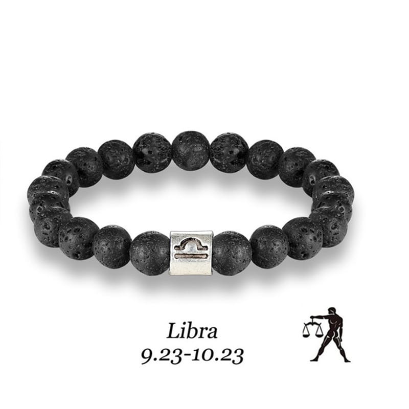 Handmade Lava Stone Zodiac Bracelet