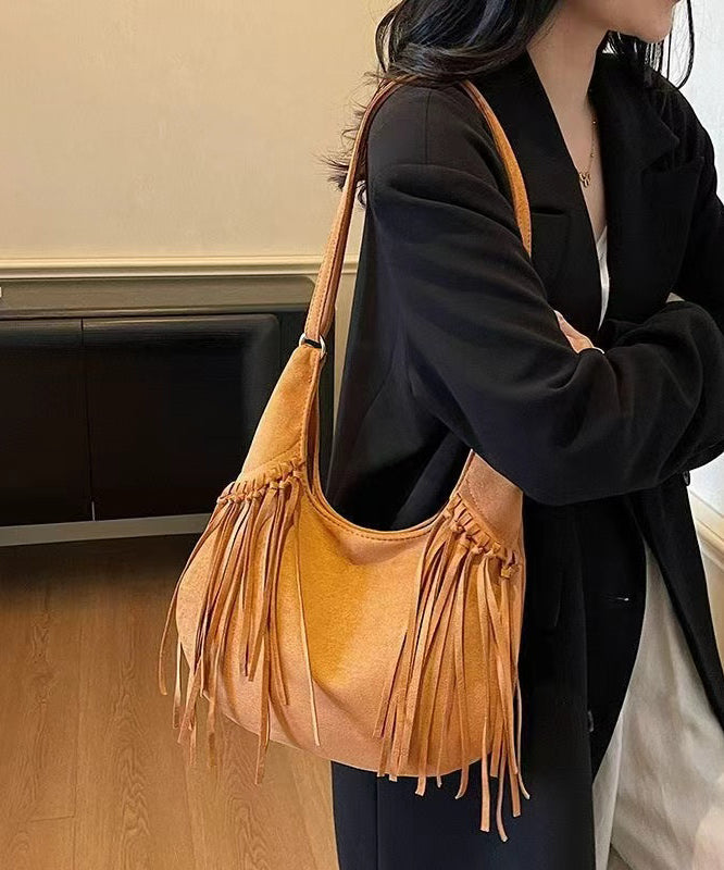 Tasseled Durable Suede Velour Messenger Bag