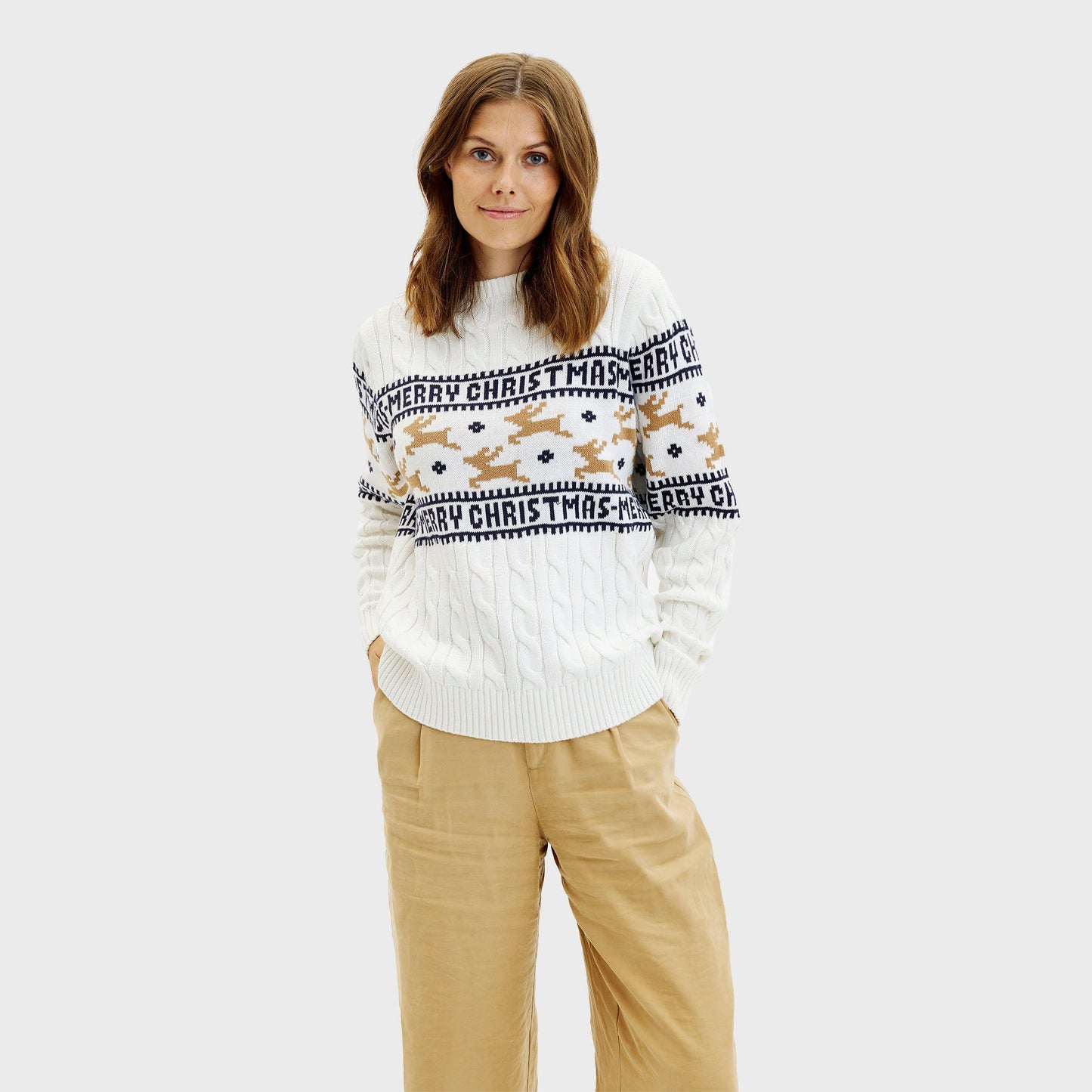 The Elegant Christmas Sweater White Women's