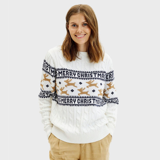 The Elegant Christmas Sweater White Women's