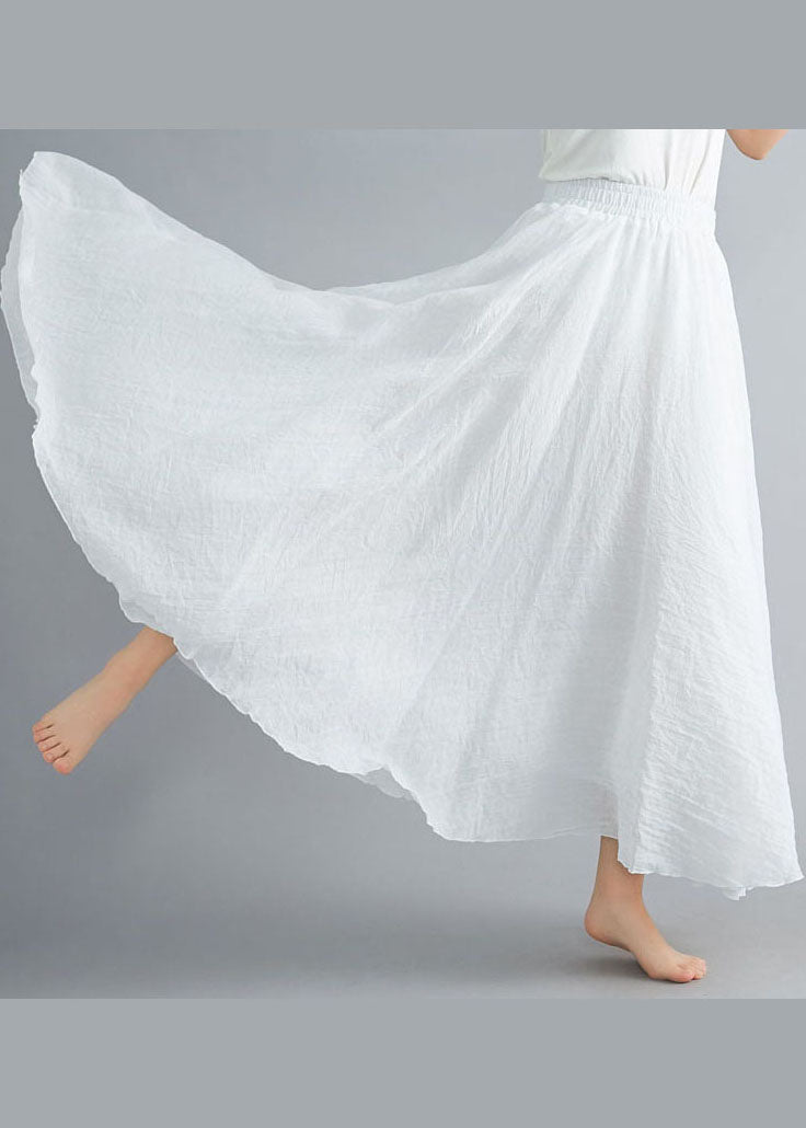 White High Waist Layered Design Cotton Skirt Summer