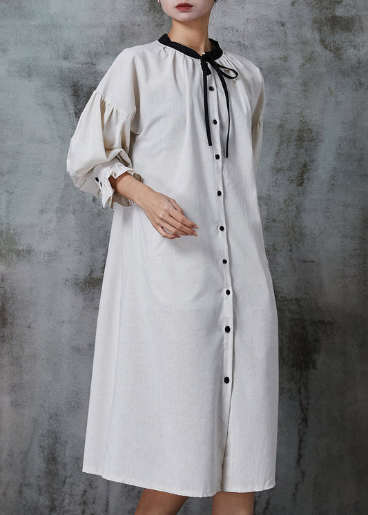 Apricot Silm Fit Cotton Shirt Dress Spring