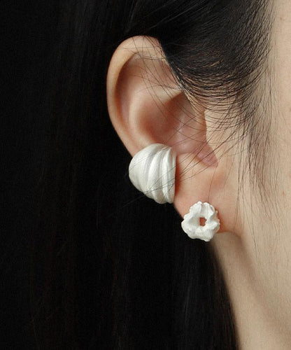 White Sterling Silver Hoop Earrings