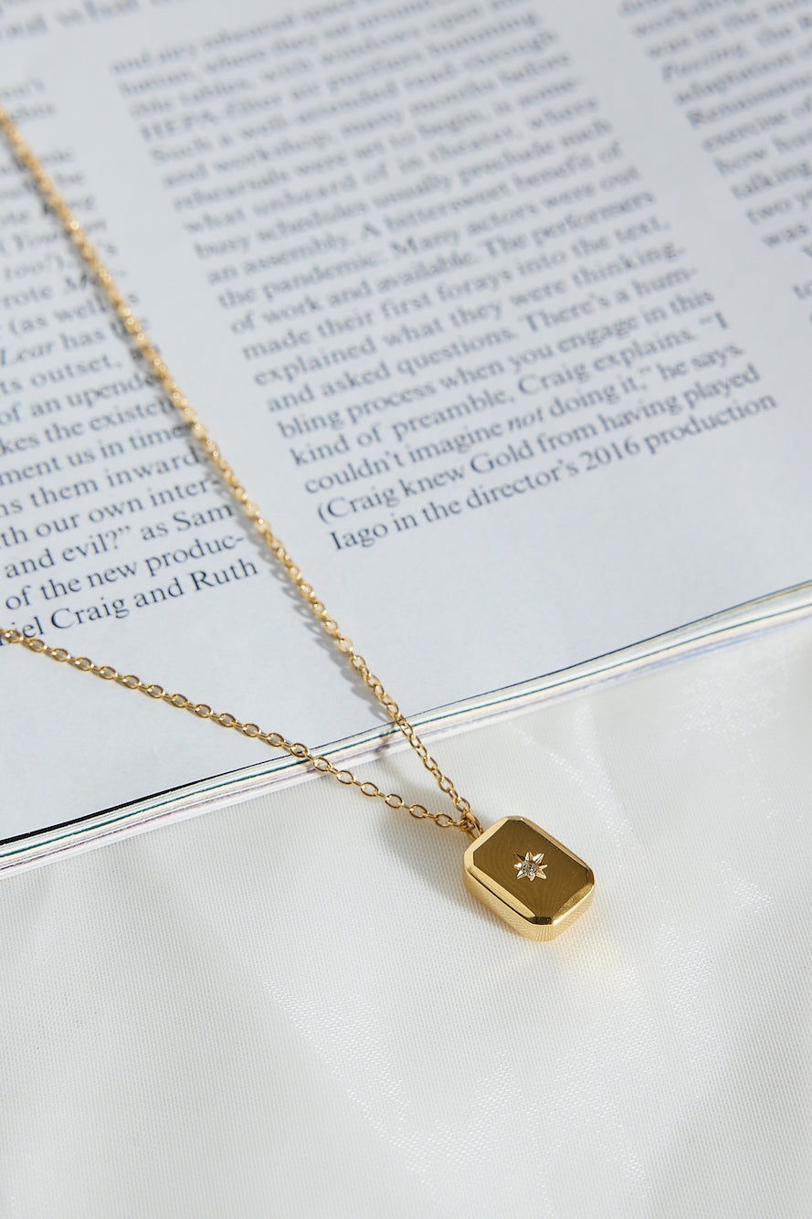 18k Gold Plated Cards Drawn Necklace