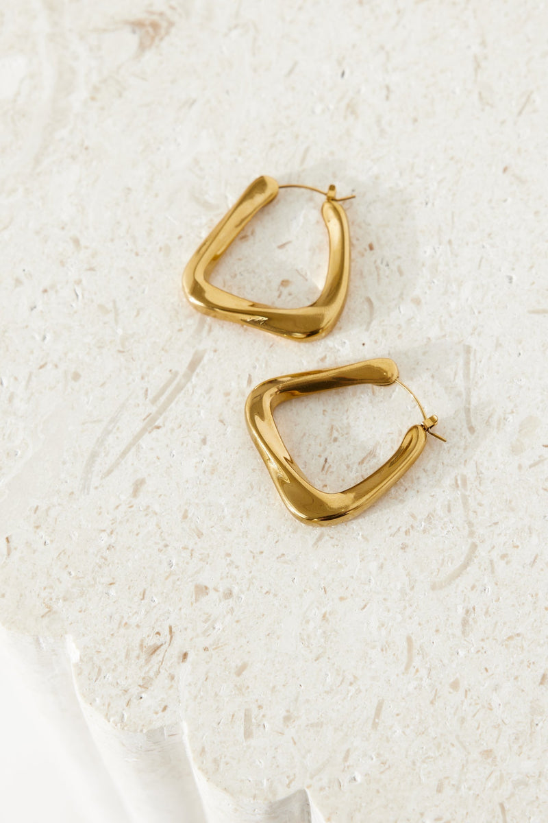 18k Gold Plated Styled by You Hoop Earrings Gold
