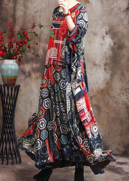 Luxy Asymmetric Silk Dress Print Art Dress