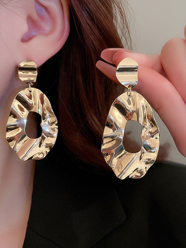 Geometric Hollow Color Drop Earrings