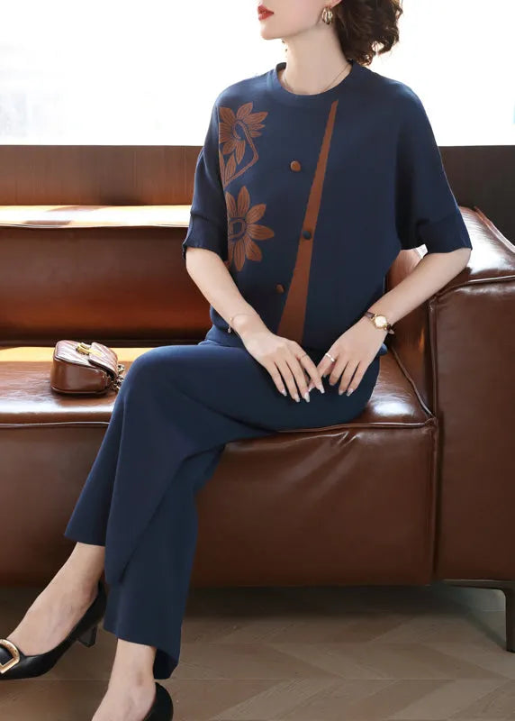 Boutique Camel O Neck Knit Two Pieces Set Spring