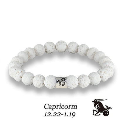 Handmade Lava Stone Zodiac Bracelet