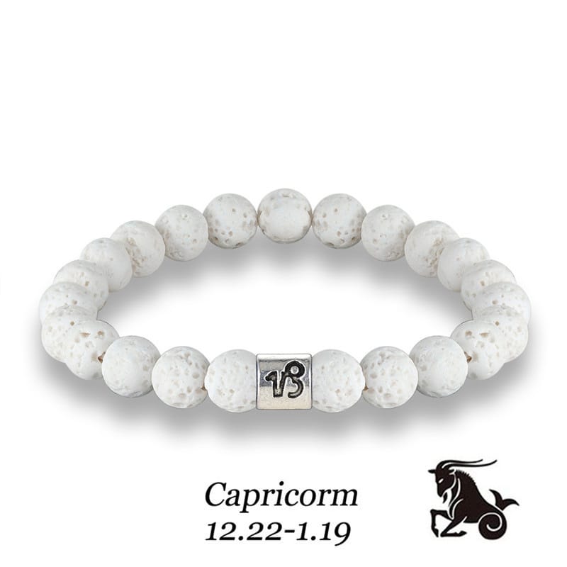 Handmade Lava Stone Zodiac Bracelet