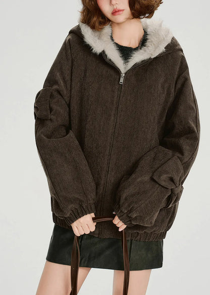 Zip Up Thick Warm Fleece Hoodie Coat Winter