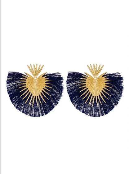 Fan-shaped Tassel Earrings