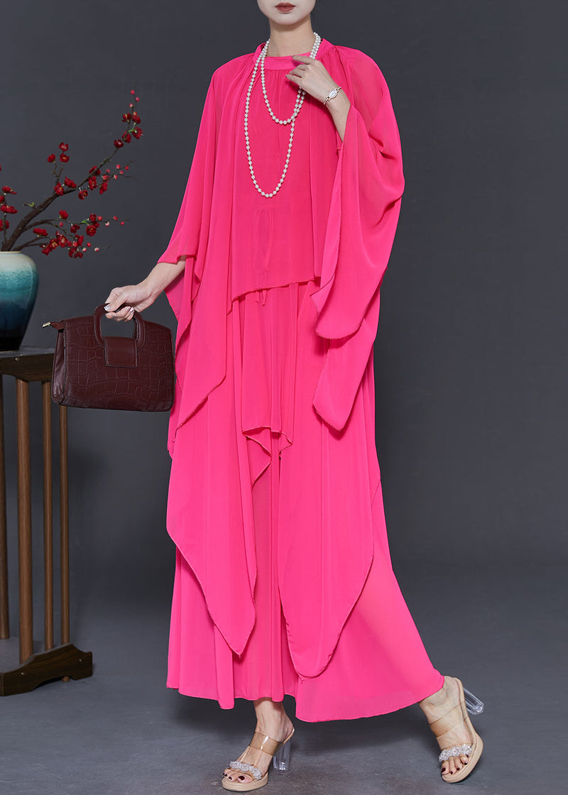 Rose Asymmetrical Oversized Chiffon Sets 2 Piece Fall