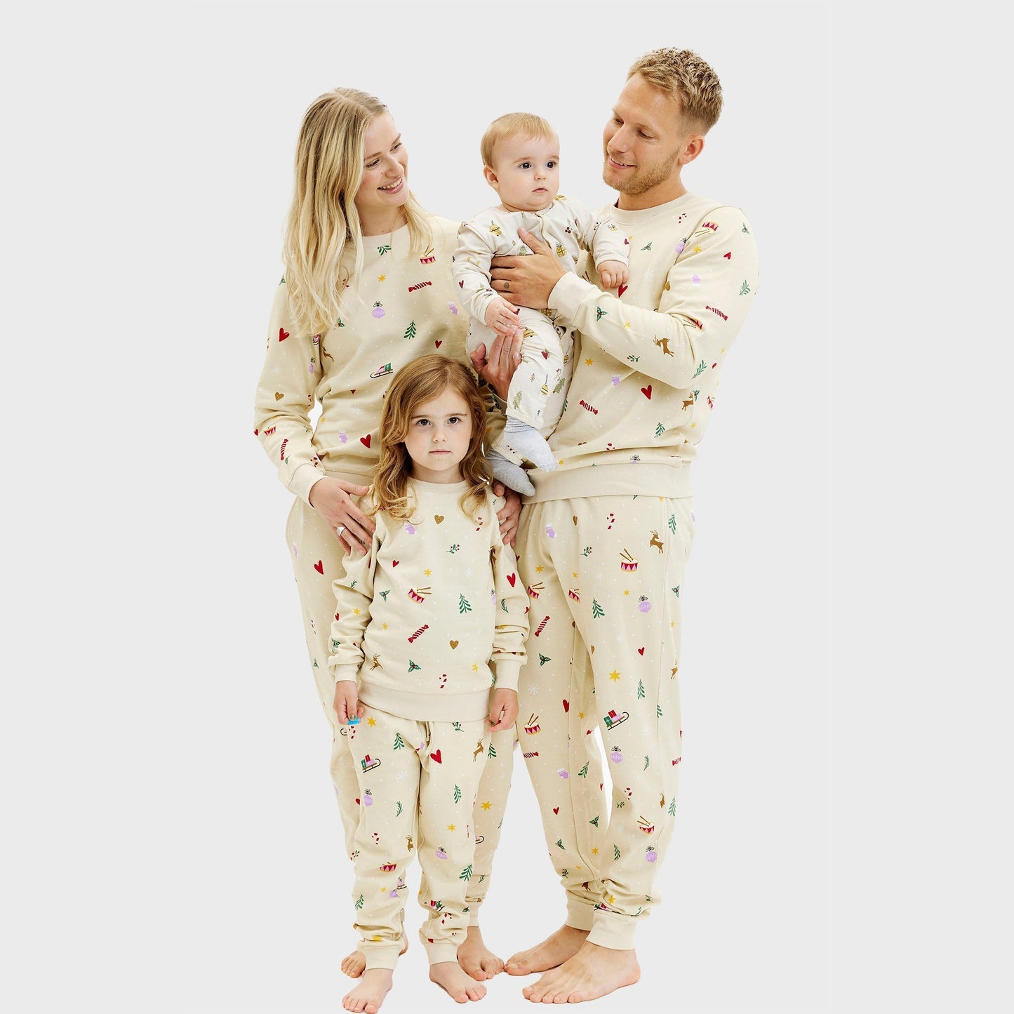 Christmas Sweatshirt Set Beige Men's