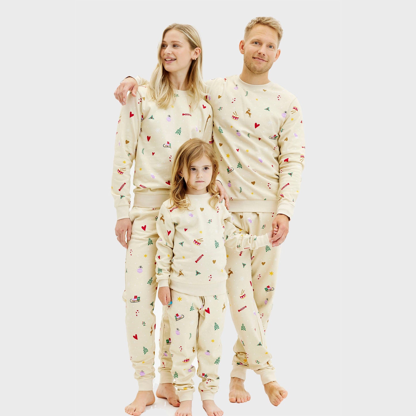 Christmas Sweatshirt Set Beige Men's