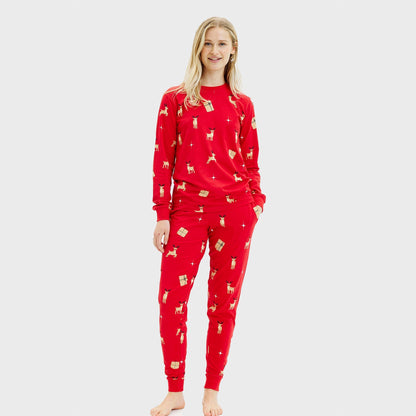 Elegant Red Christmas Pajamas - Women's