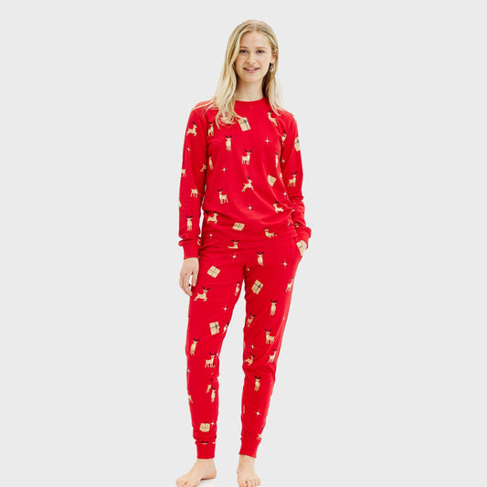 Elegant Red Christmas Pajamas Women's