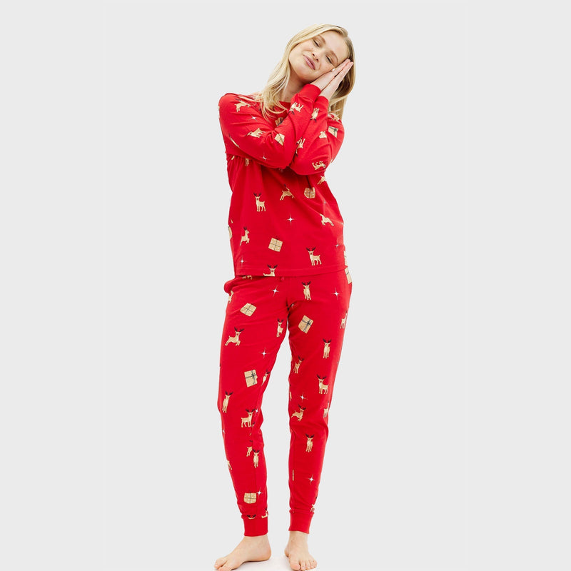 Elegant Red Christmas Pajamas Women's