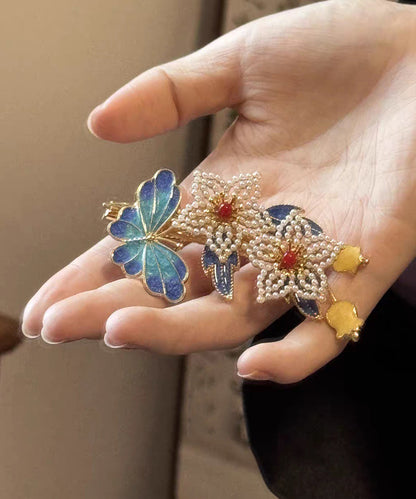 Chinese Style Rainbowancient Gold Butterfly Hairpin
