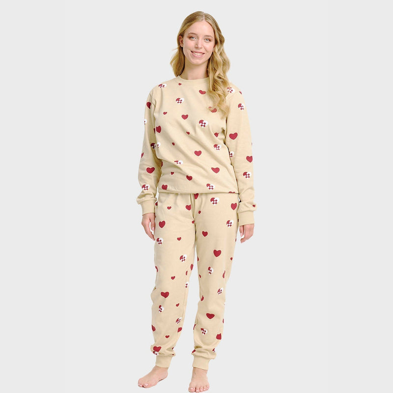 Christmas Heart Sweatshirt Set Women's