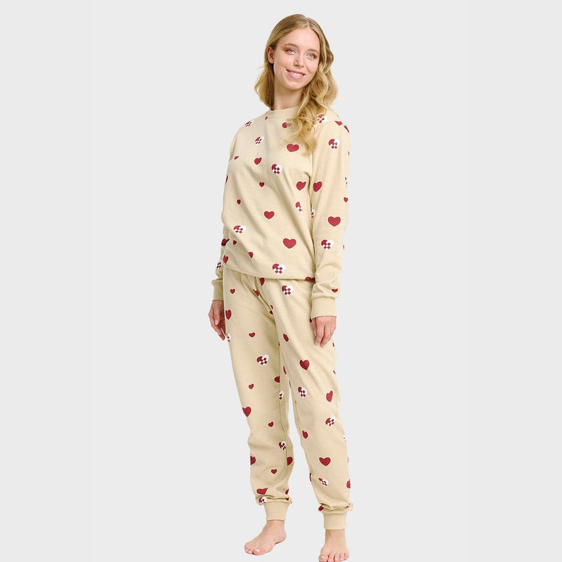 Christmas Heart Sweatshirt Set Women's