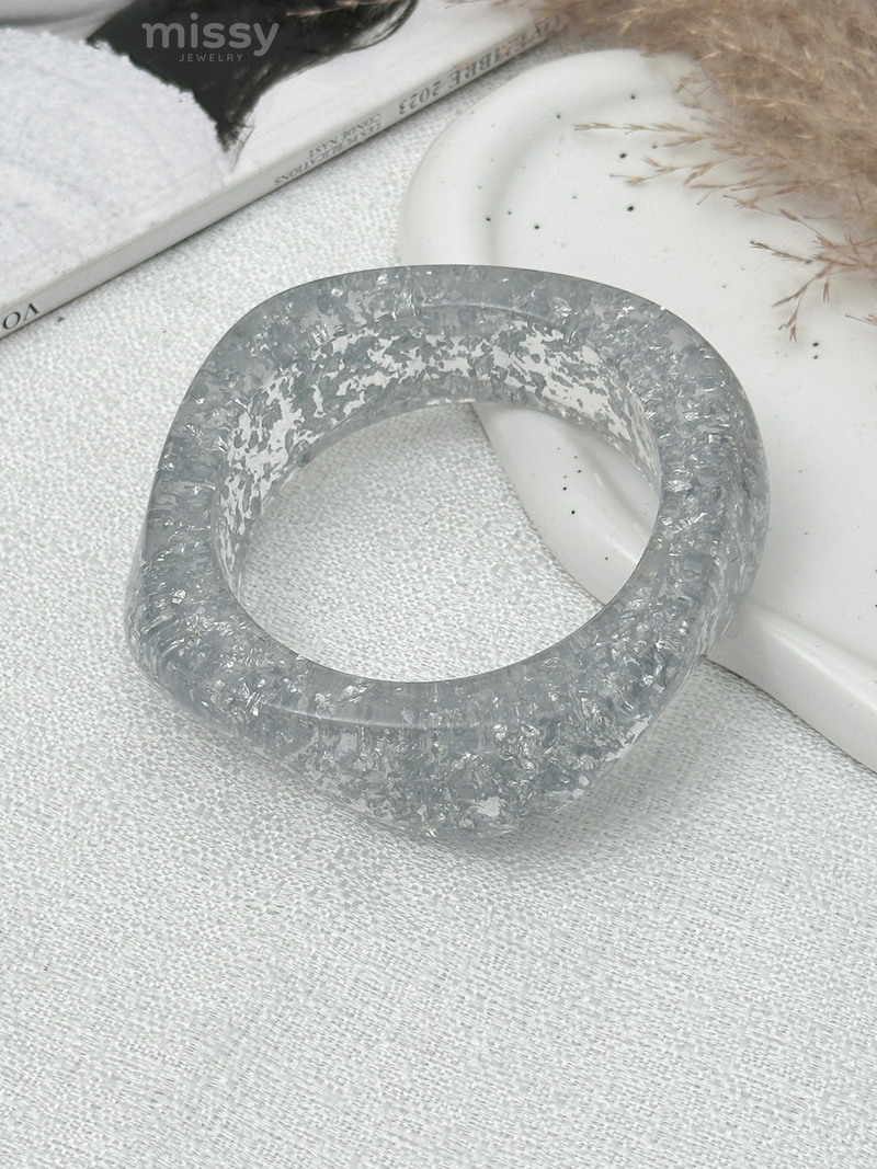 Emory Gold & Silver Foil Resin Bangles