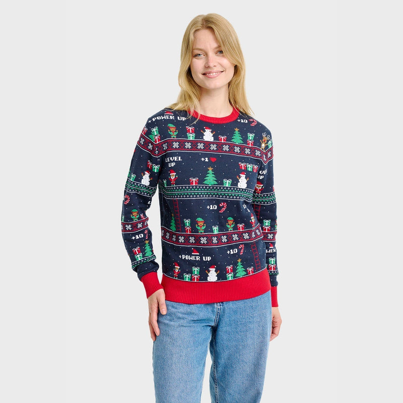 Vintage Gaming Christmas Knit Sweater Women's