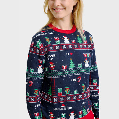 Vintage Gaming Christmas Knit Sweater Women's