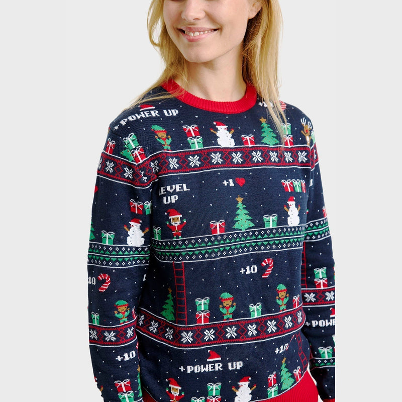 Vintage Gaming Christmas Knit Sweater Women's