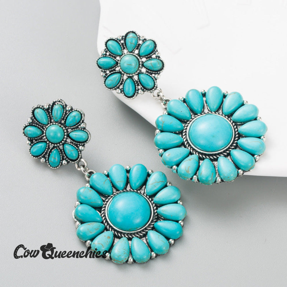 Round Turquoise Earrings