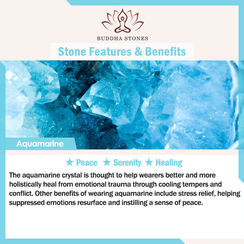 Buddha Stones Natural Aquamarine Lazurite Lapis Lazuli Fish Healing Bracelet