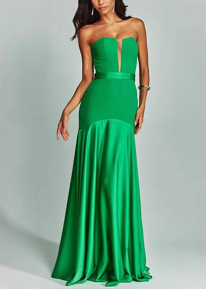 Orange Strapless Patchwork Party Evening Dresses Summer