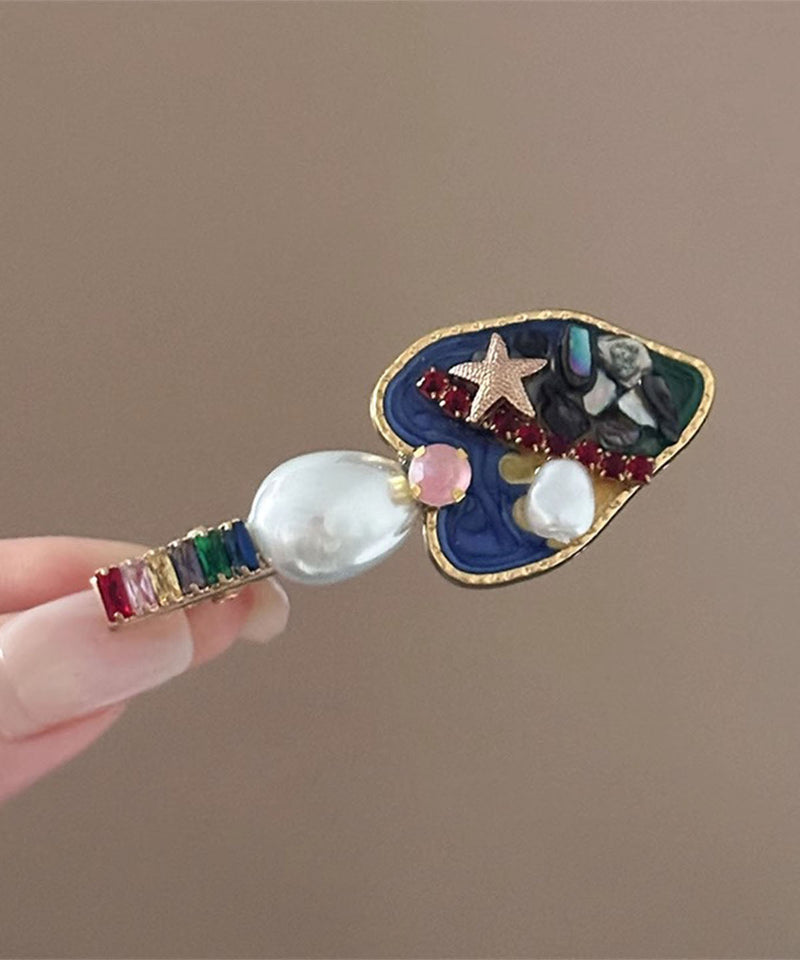 Rainbow Metal Love Pearl Hairpin