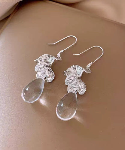 Original Design Silk Alloy Glass Water Drop Drop Earrings