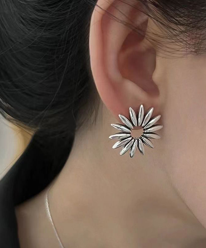 Regular White Sterling Silver Stud Earrings