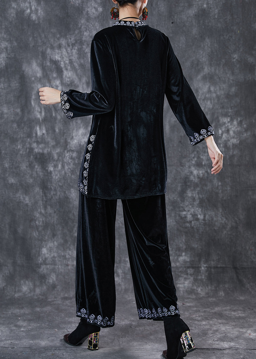 Organic Black Side Open Silm Fit Corduroy Sets 2 Pieces Spring