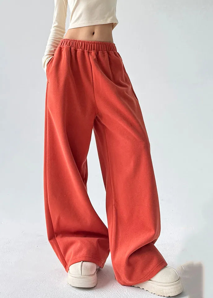 Boutique Yellow Elastic Waist Pockets Pants Spring