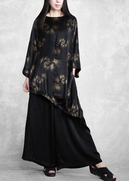 Spring New Suit Irregular Top + Wide Leg Pants Two Piece Set