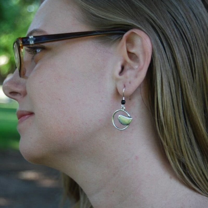 Style Gem Bird Pendant Earrings