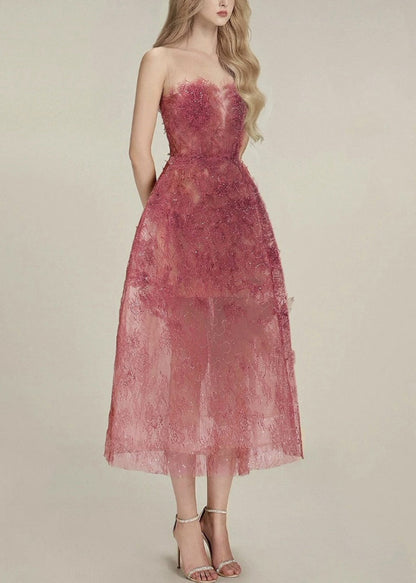 Cold Shoulder Sequins High Waist Lace Long Dress Sleeveless