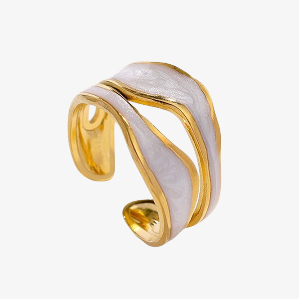 Cydney White Adjustable Rings Set