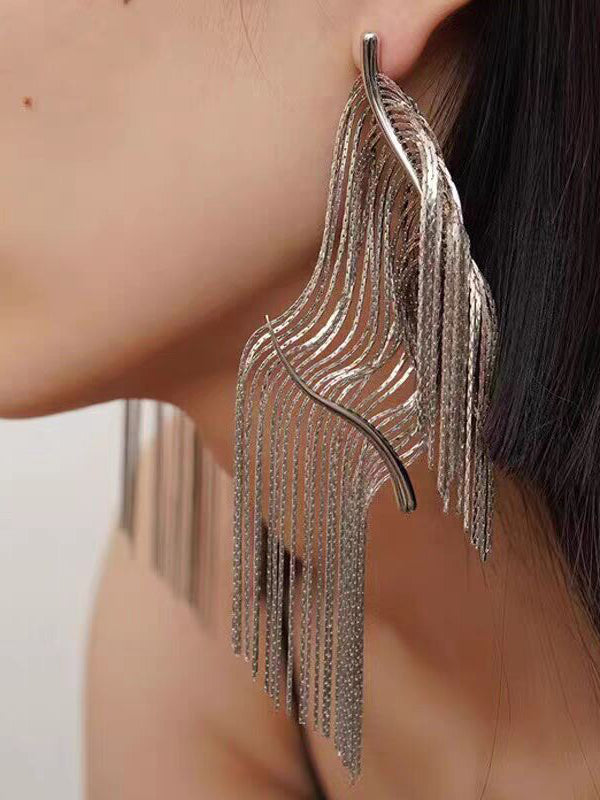 Color Tasseled Drop Earrings