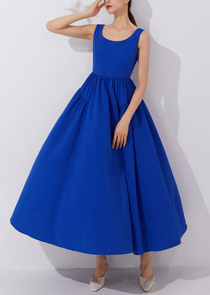 Klein Blue High Waist Dress Sleeveless