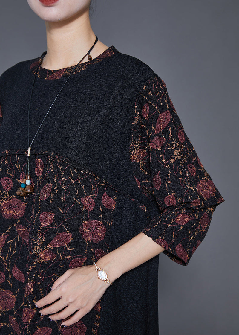 Modern Dull Red Print Patchwork Spandex Dress Bracelet Sleeve