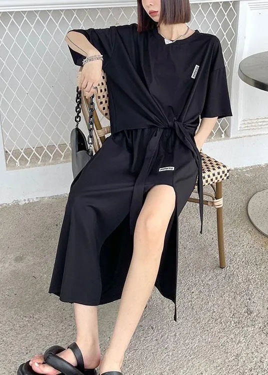Black Short Top High Waist Slim Skirt Two Piece Set