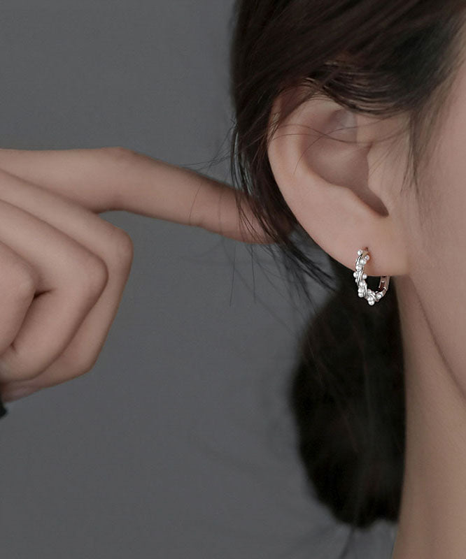 Silk Sterling Silver Pearl Stud Earrings