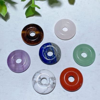 2cm Mixed Crystal Mini Donut Pendant Spiritual Necklace