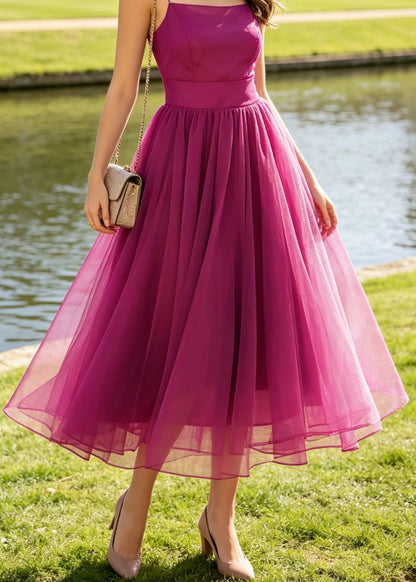 Rose High Waist Chiffon Skirts Fall