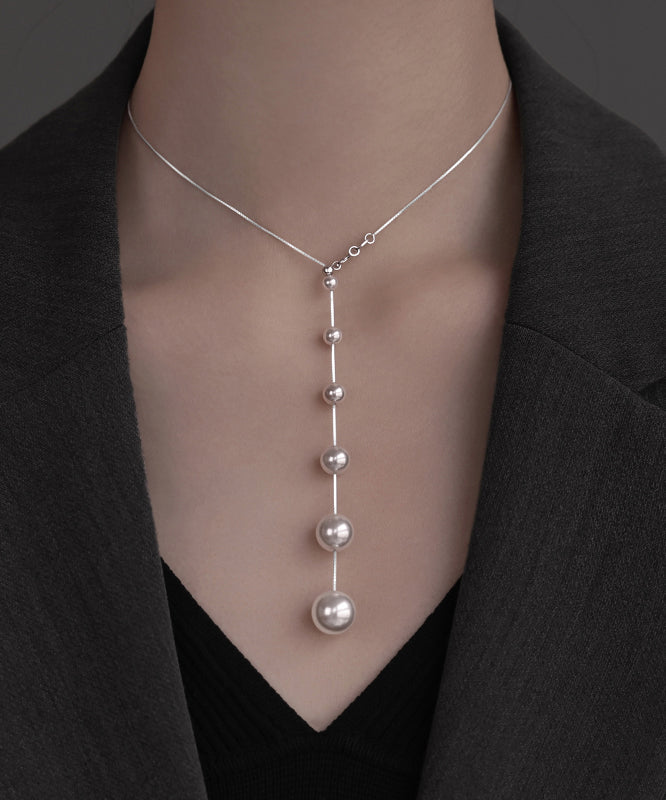 Diy Silk Sterling Silver Pearl Tassel Pendant Necklace