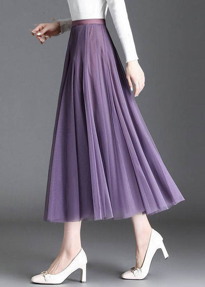 Grey Tulle a Line Skirts Spring